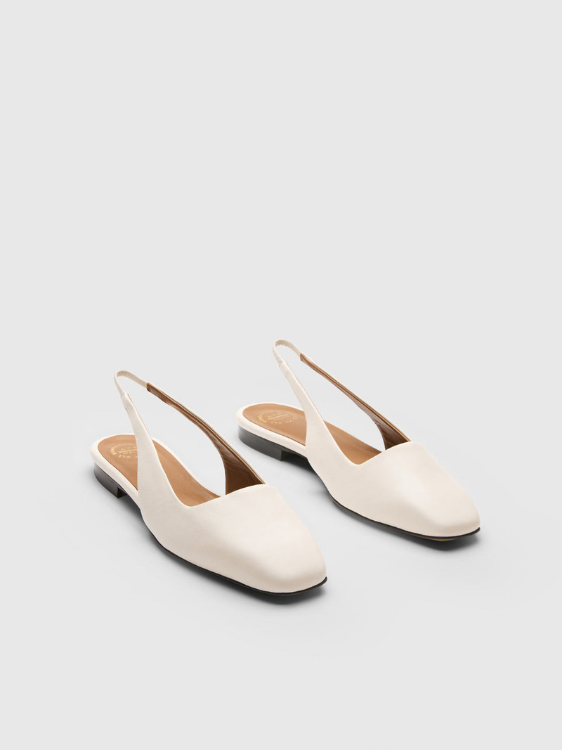 Plesio Linen Nappa Flat Slingbacks 3