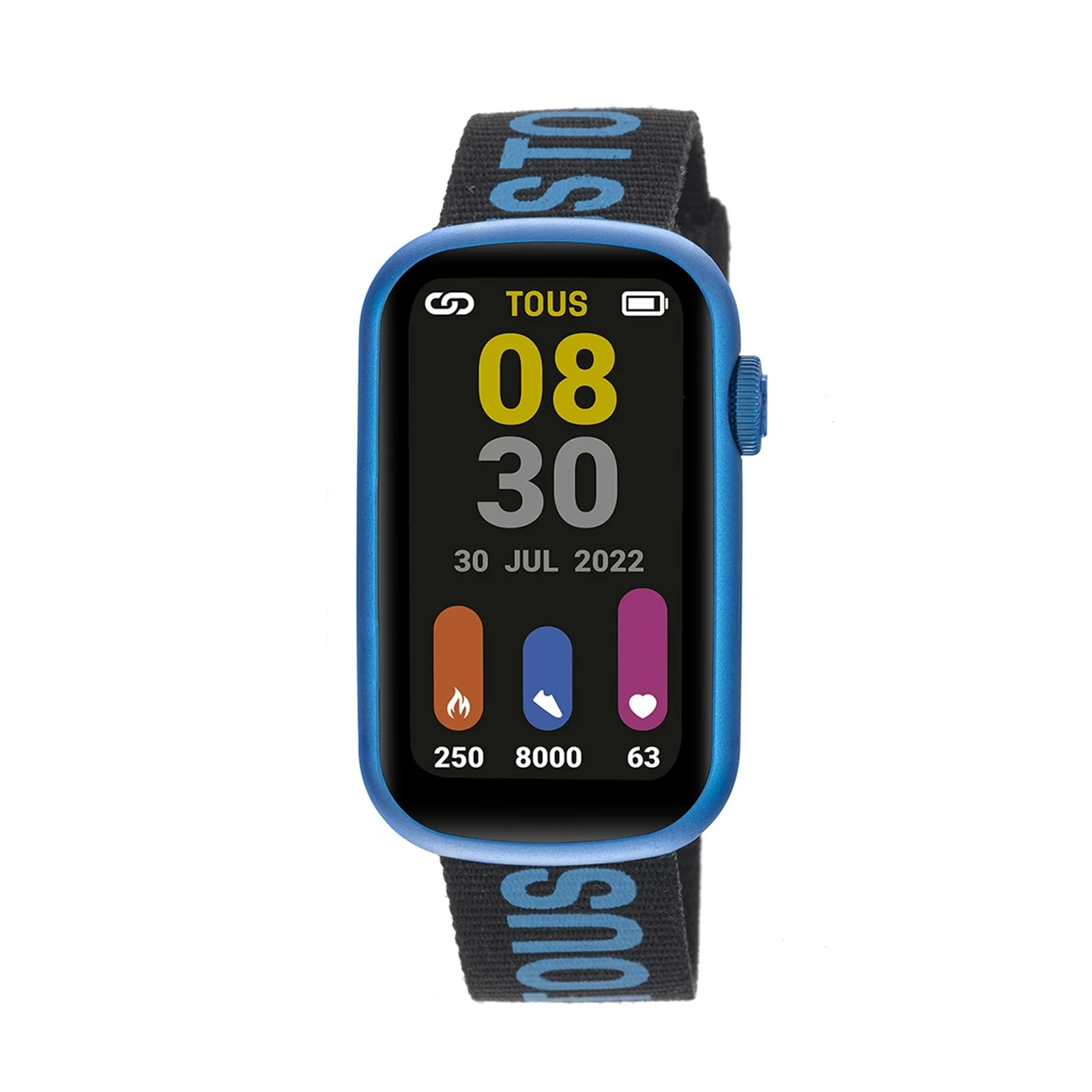 Smartwatch with nylon strap and blue silicone strap T-Band - 1