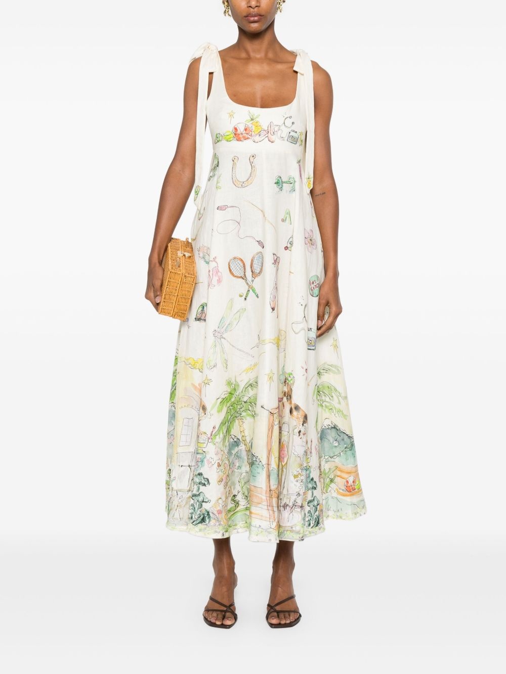 graphic-print midi dress - 2