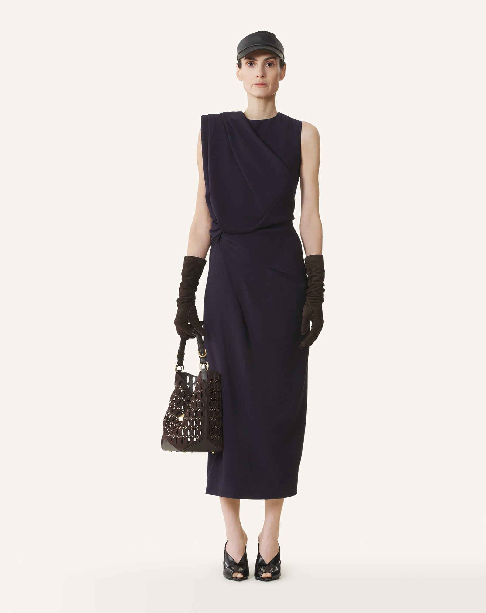 DRAPED SHOULDER DRESS - 2