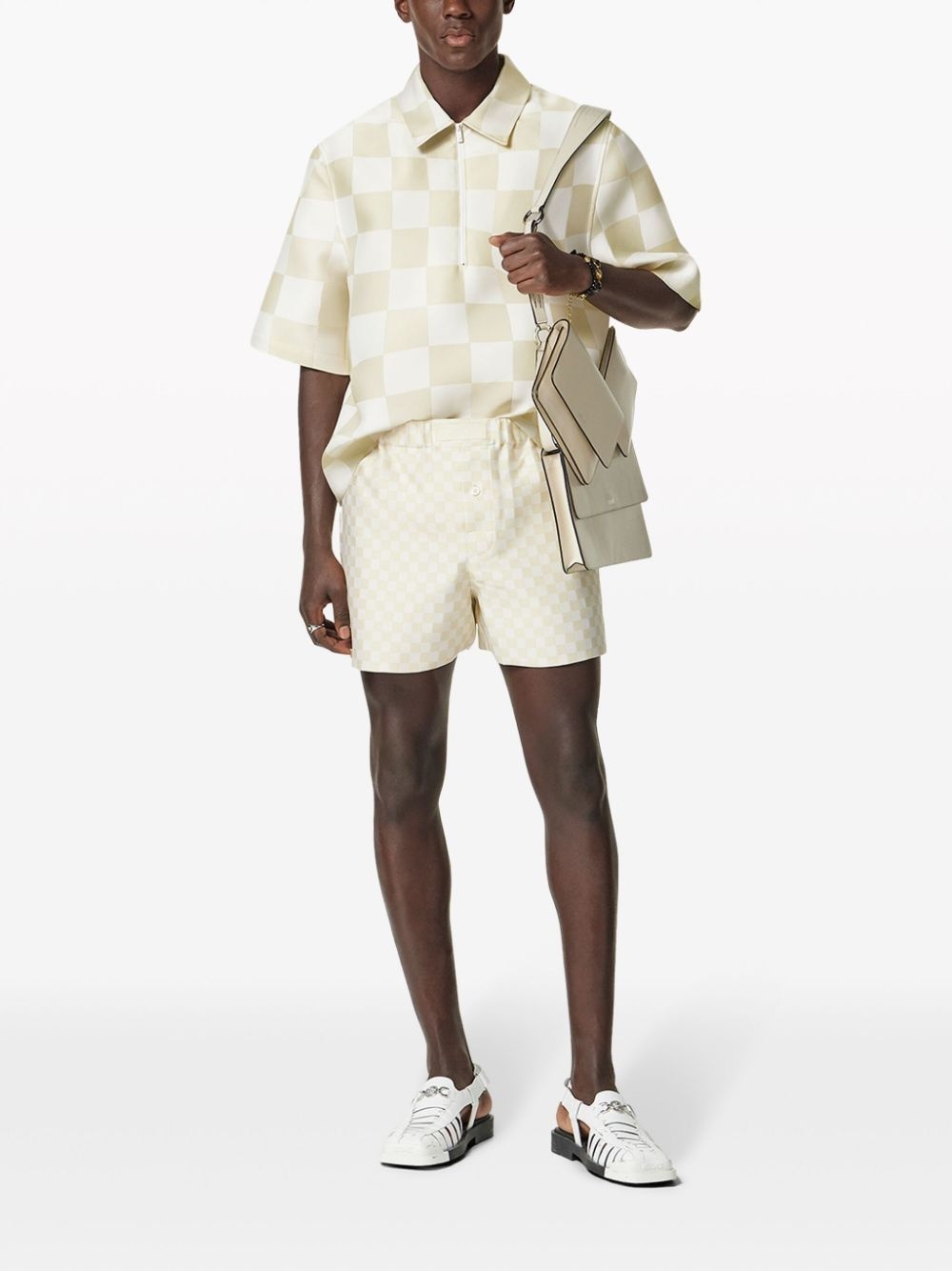 checked zip-up top - 2