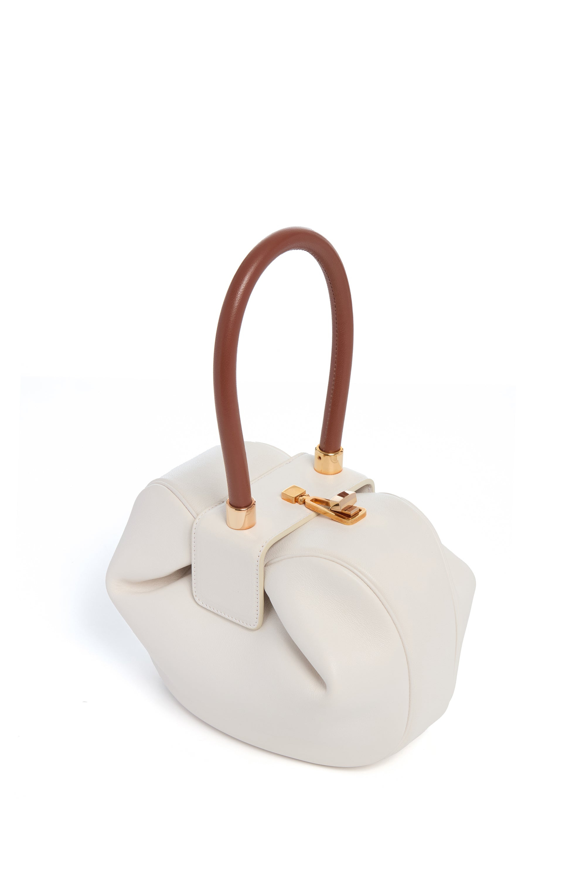 Nina Bag in Ivory & Cognac Nappa Leather - 3