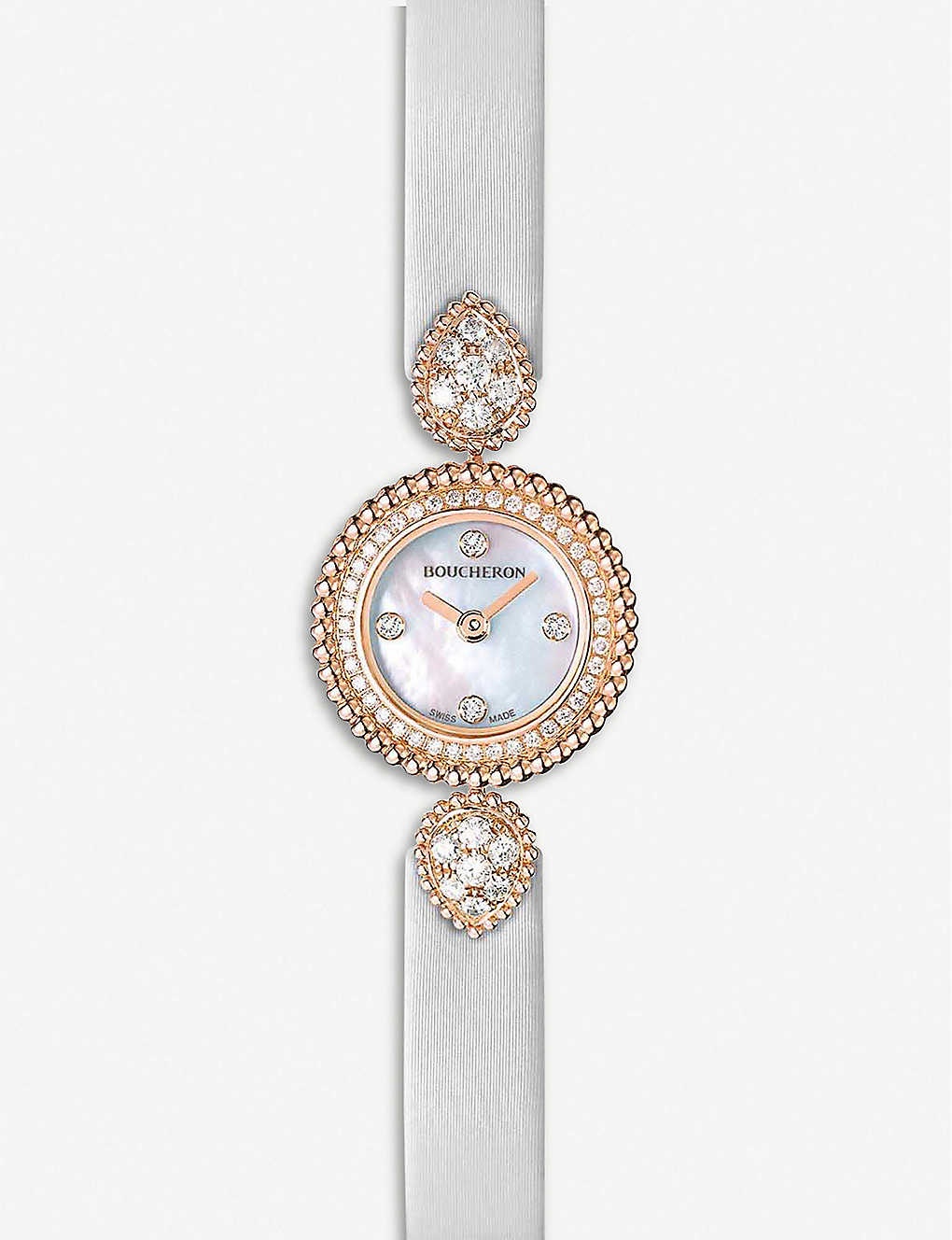 WA015507 Serpent Bohème 18ct rose-gold, diamond and mother-of-pearl watch - 1