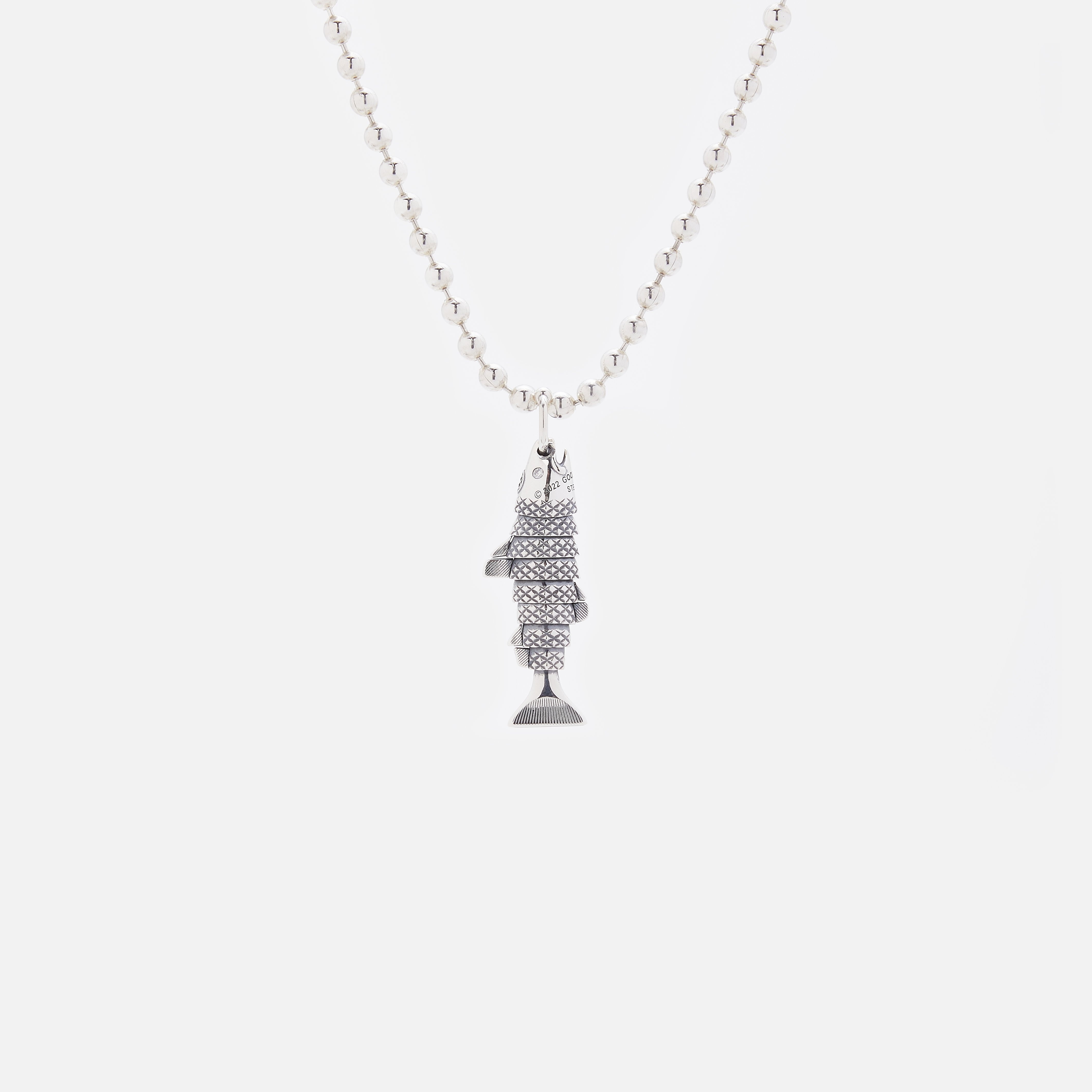 PS-FISH-SM GOOD ART HLYWD Small Fish Charm Pendant - Sterling Silver - 3