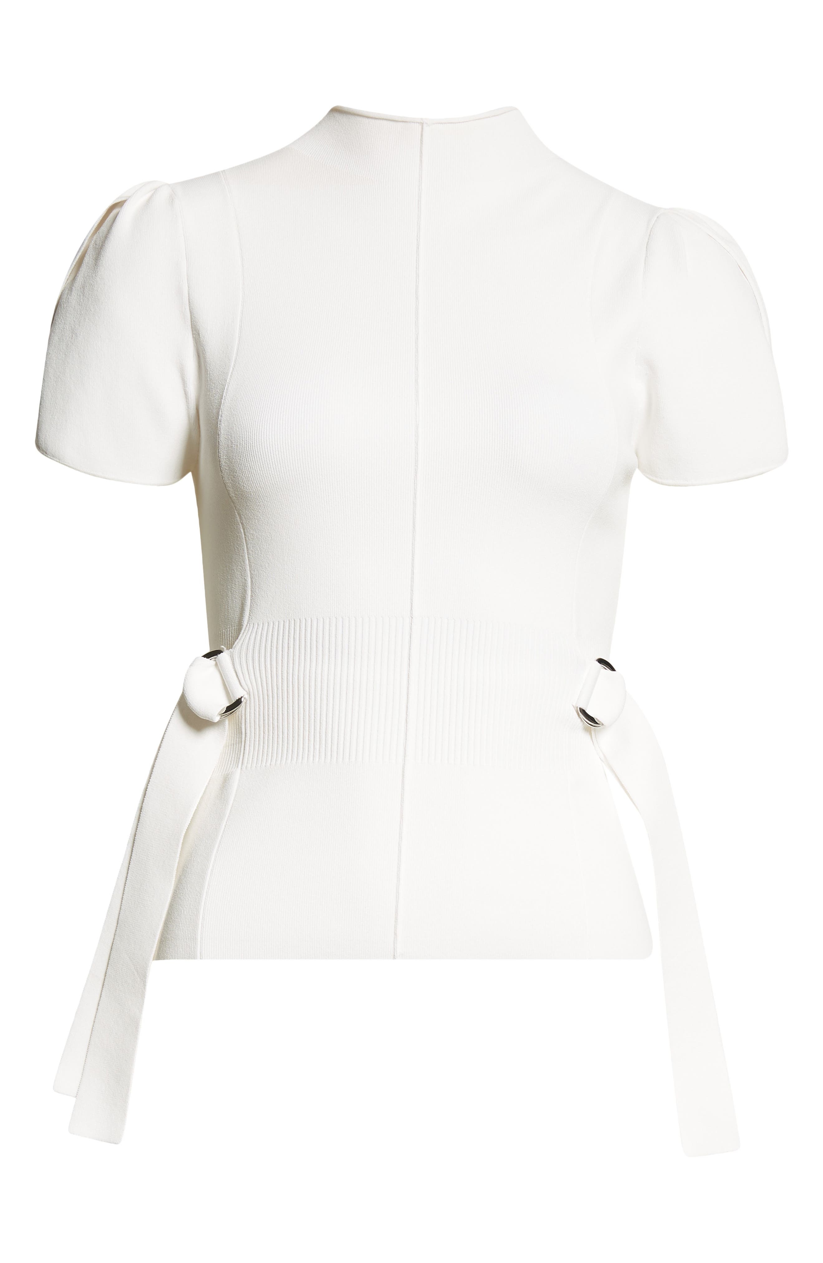 3.1 Phillip Lim Puff Sleeve Mock Neck Rib Top in Ivory at Nordstrom - 6