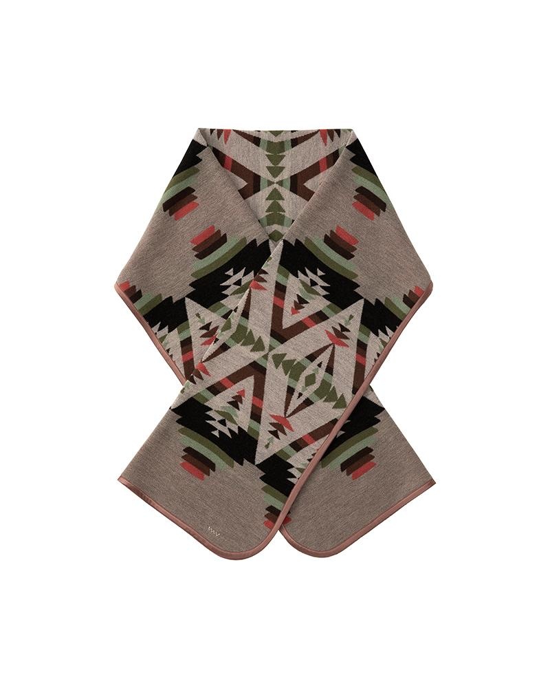 NATIVE BLANKET JACQUARD SHAWL IVORY - 1
