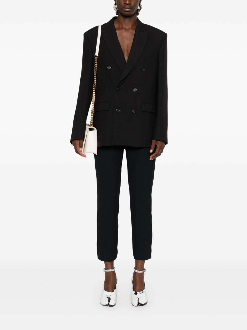 cropped leg cigarette trousers - 2