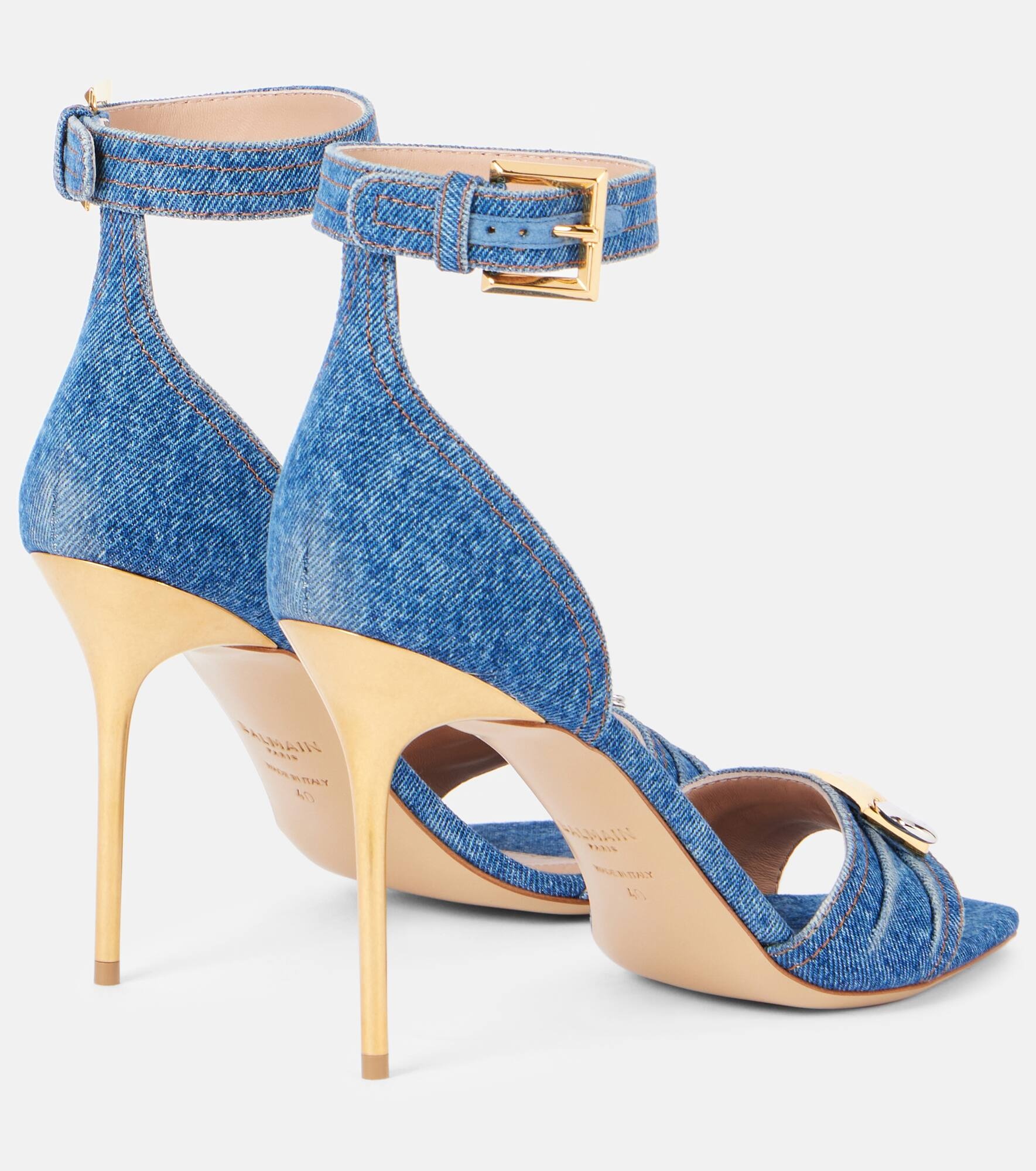 Logo denim sandals - 2