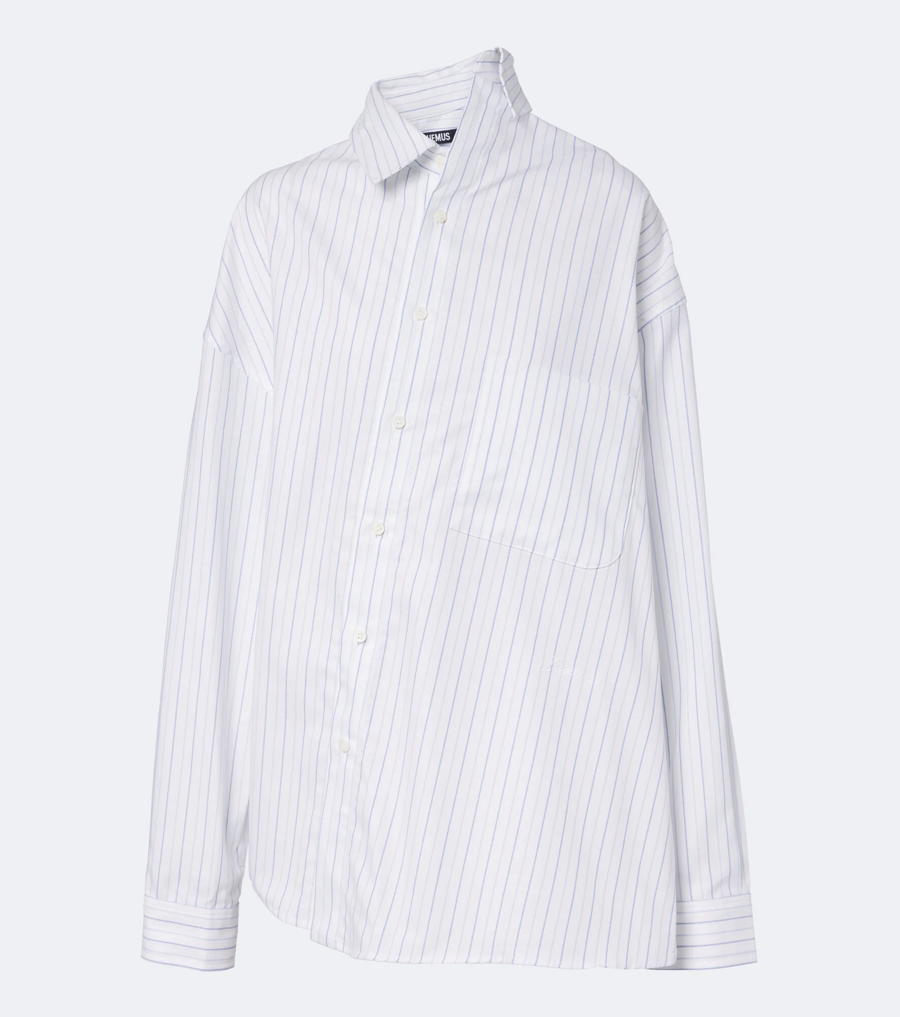 Cuadro asymmetric striped cotton shirt - 1