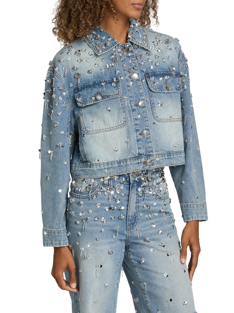 Women's Everli Sequined Stretch-Denim Crop Jacket - Hollywood 4