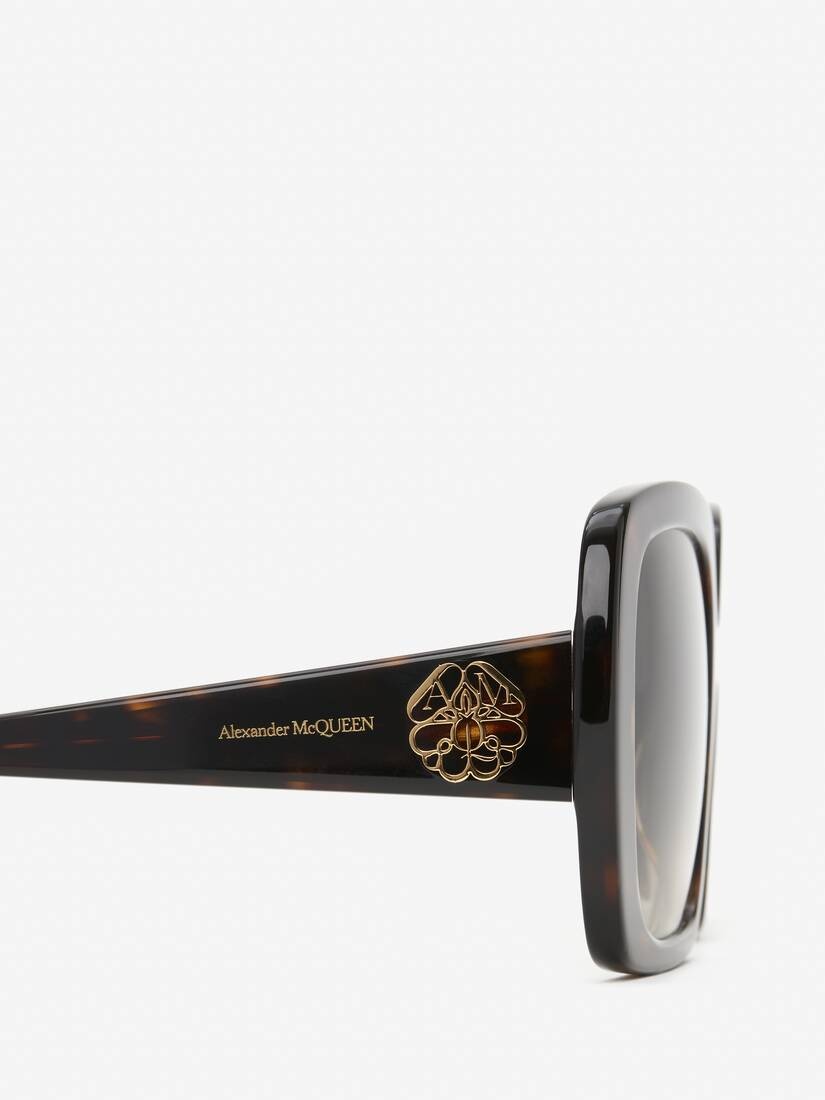 Women's Seal Logo Square Sunglasses in Havana - 4