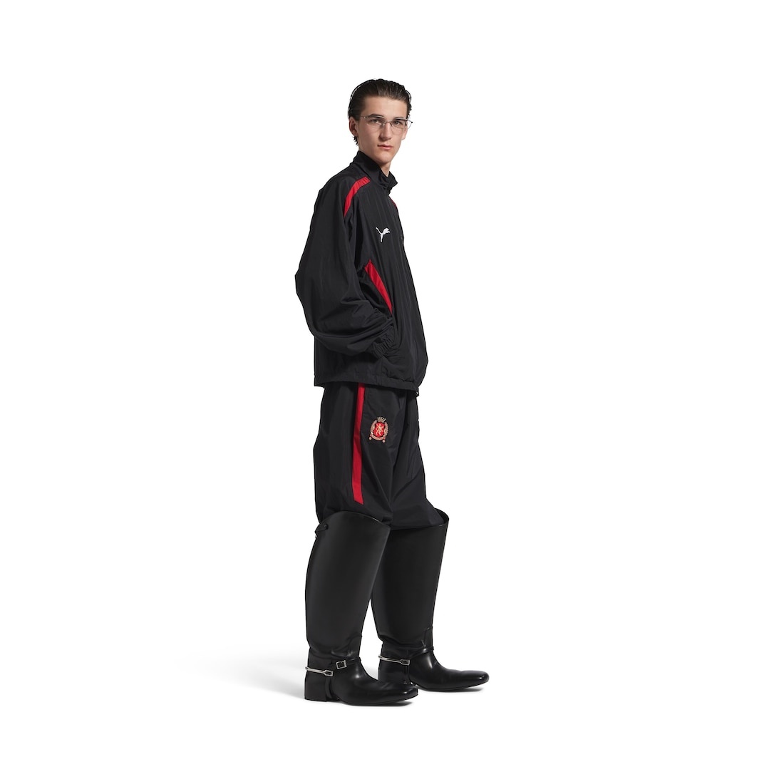 Balenciaga I Puma Tracksuit Jacket in Black/red - 3