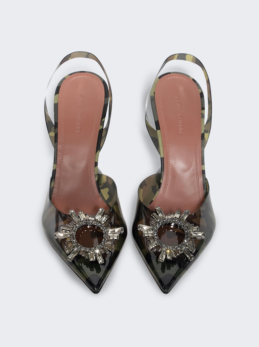 Begum Glass Slingback Pumps 95mm Camouflage - 3