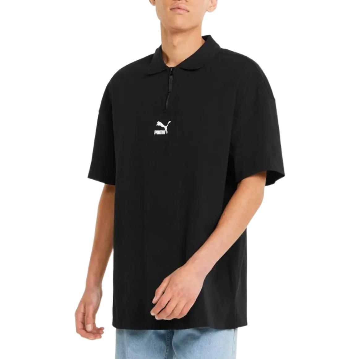 PUMA Logo Polo Shirt 'Black' 535271-01 - 4