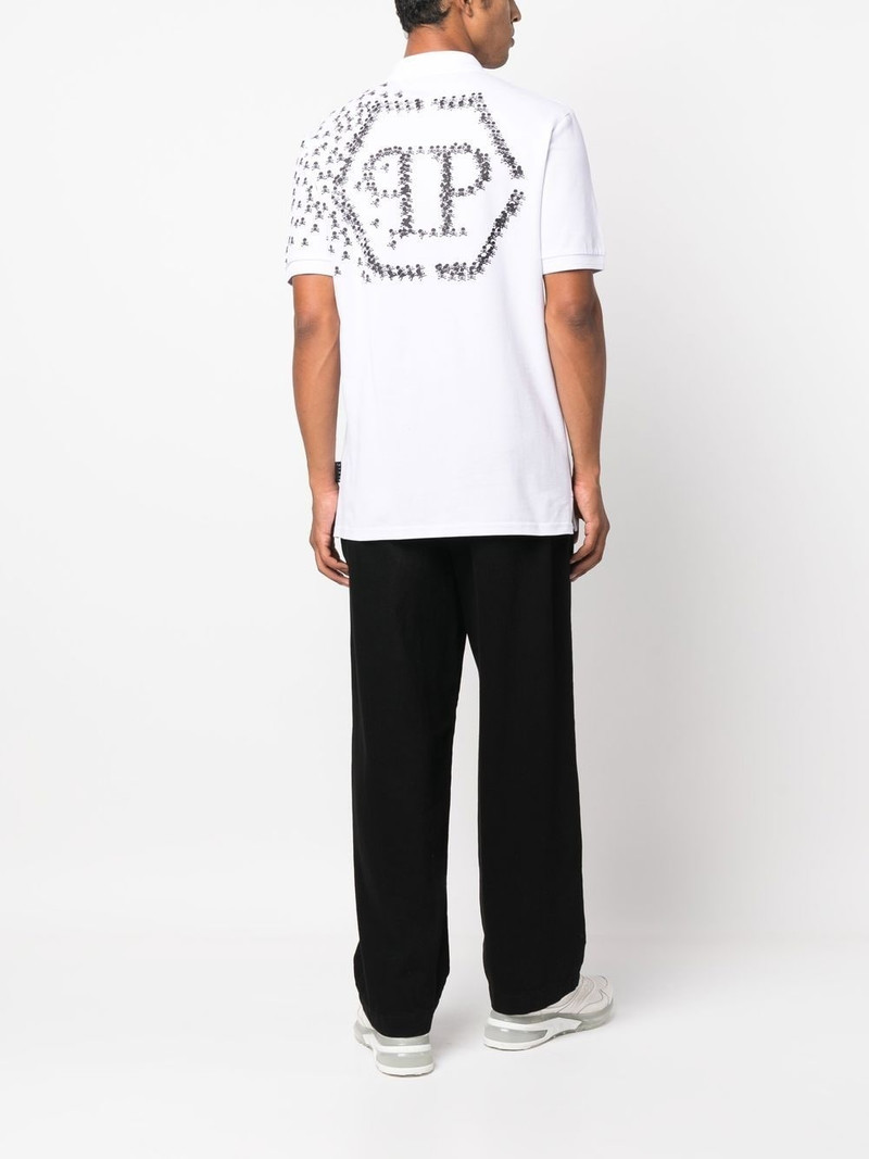 PHILIPP PLEIN Skull and Bones cotton polo shirt outlook