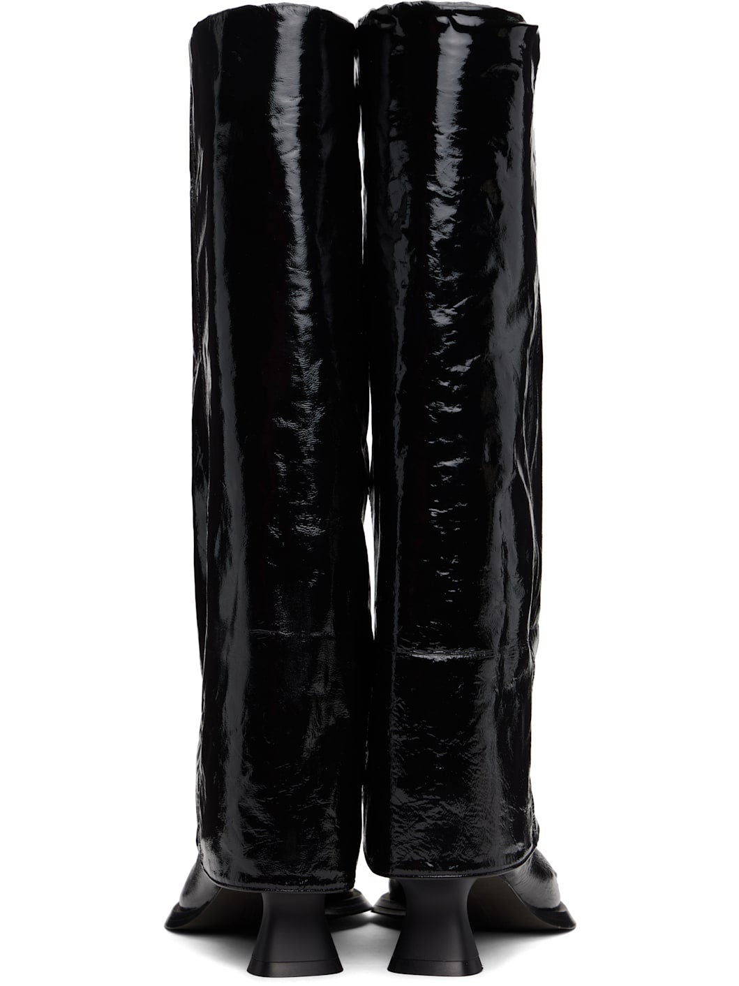 Black Morgan Fold Over Tall Boots - 2