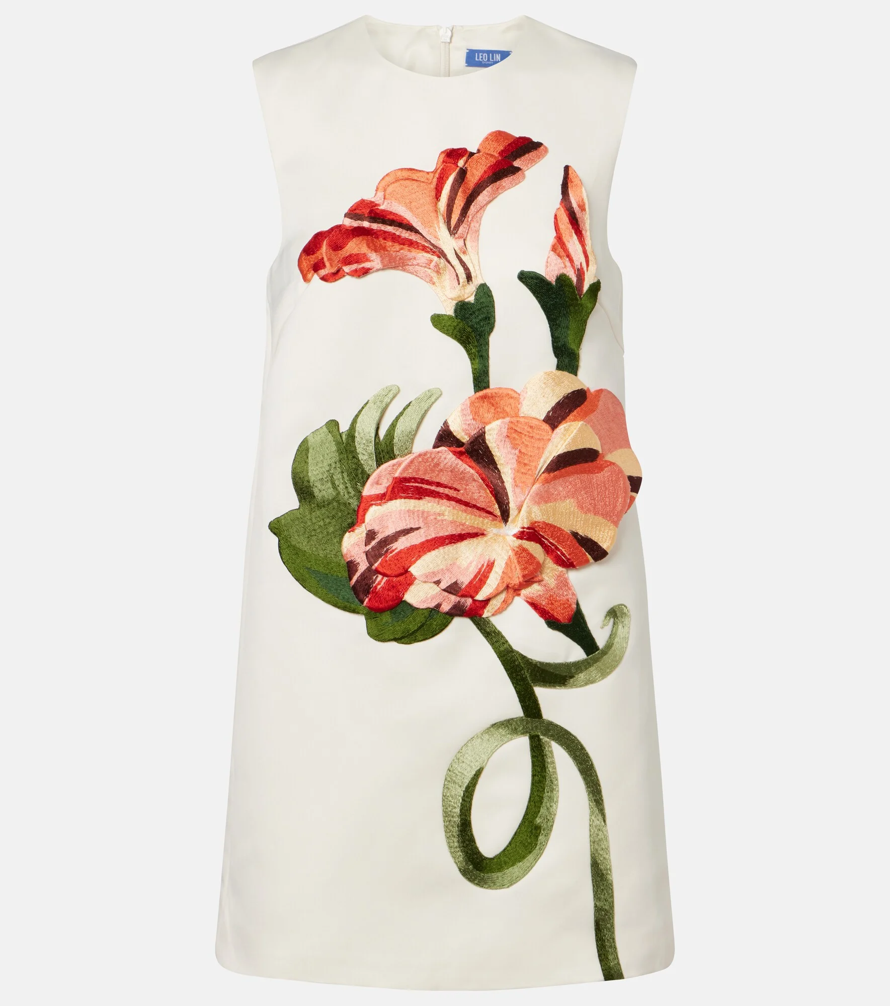 Yvonne floral-appliqué minidress - 1