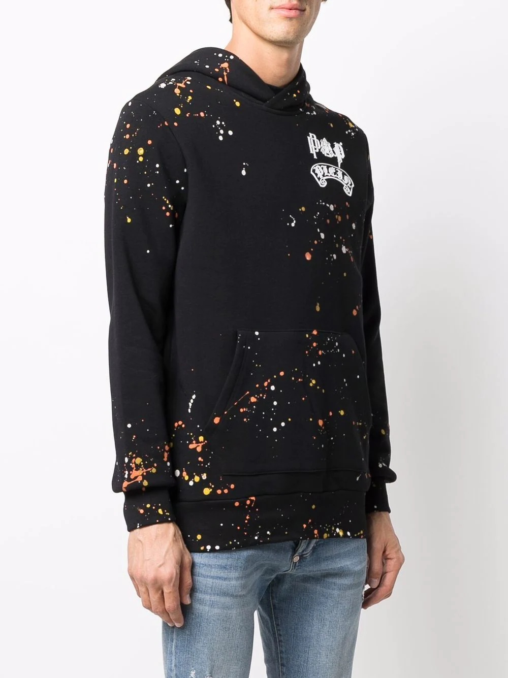 paint splatter-print pullover hoodie - 4