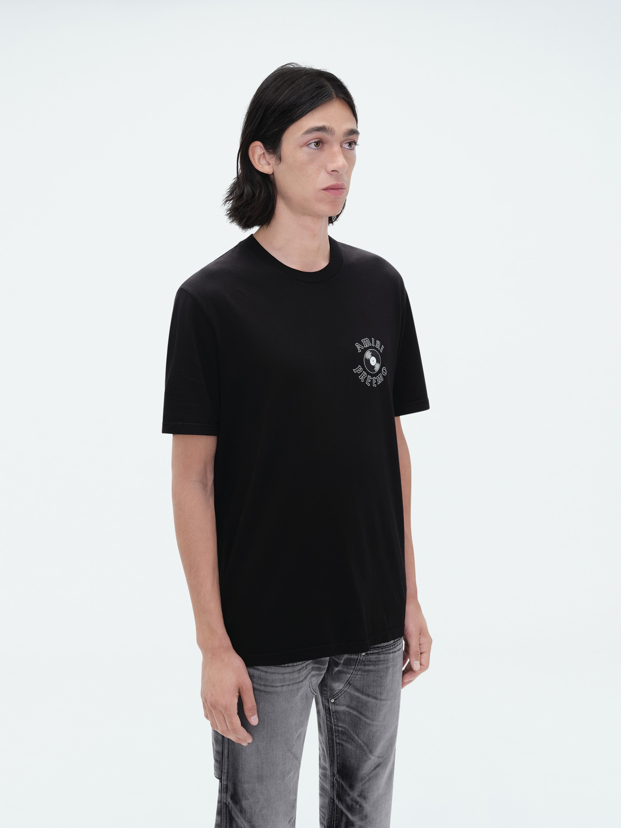 Amiri Grey Distressed Logo Print Jersey T-shirt XS Amiri