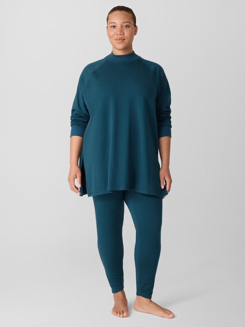 Cozy Brushed Terry Mock Neck Long Top 6