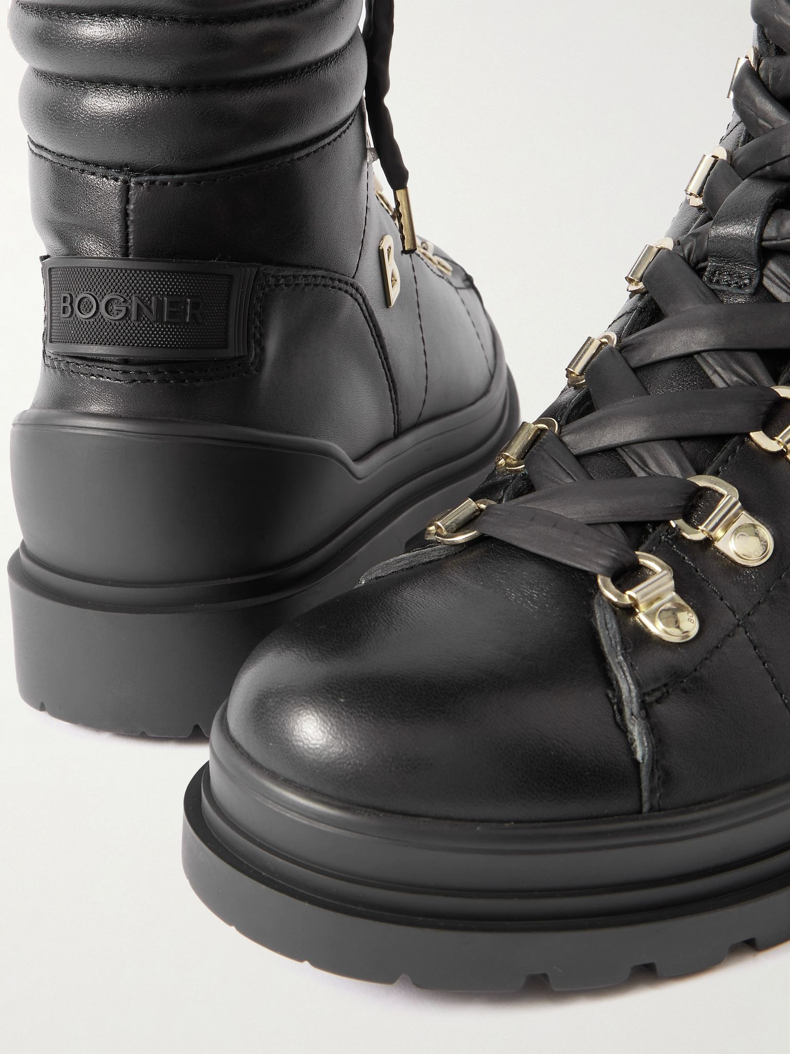 St. Moritz 14 shearling-lined leather ankle boots Black - 4