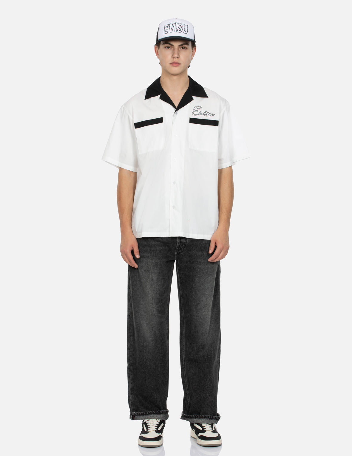 CHAIN-STITCHED EMBROIDERY LOGO BOXY TENCEL SHIRT - 5