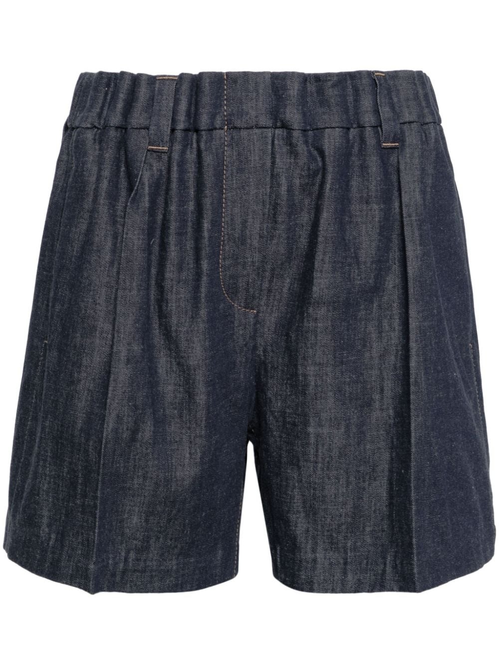 high-rise denim shorts - 1
