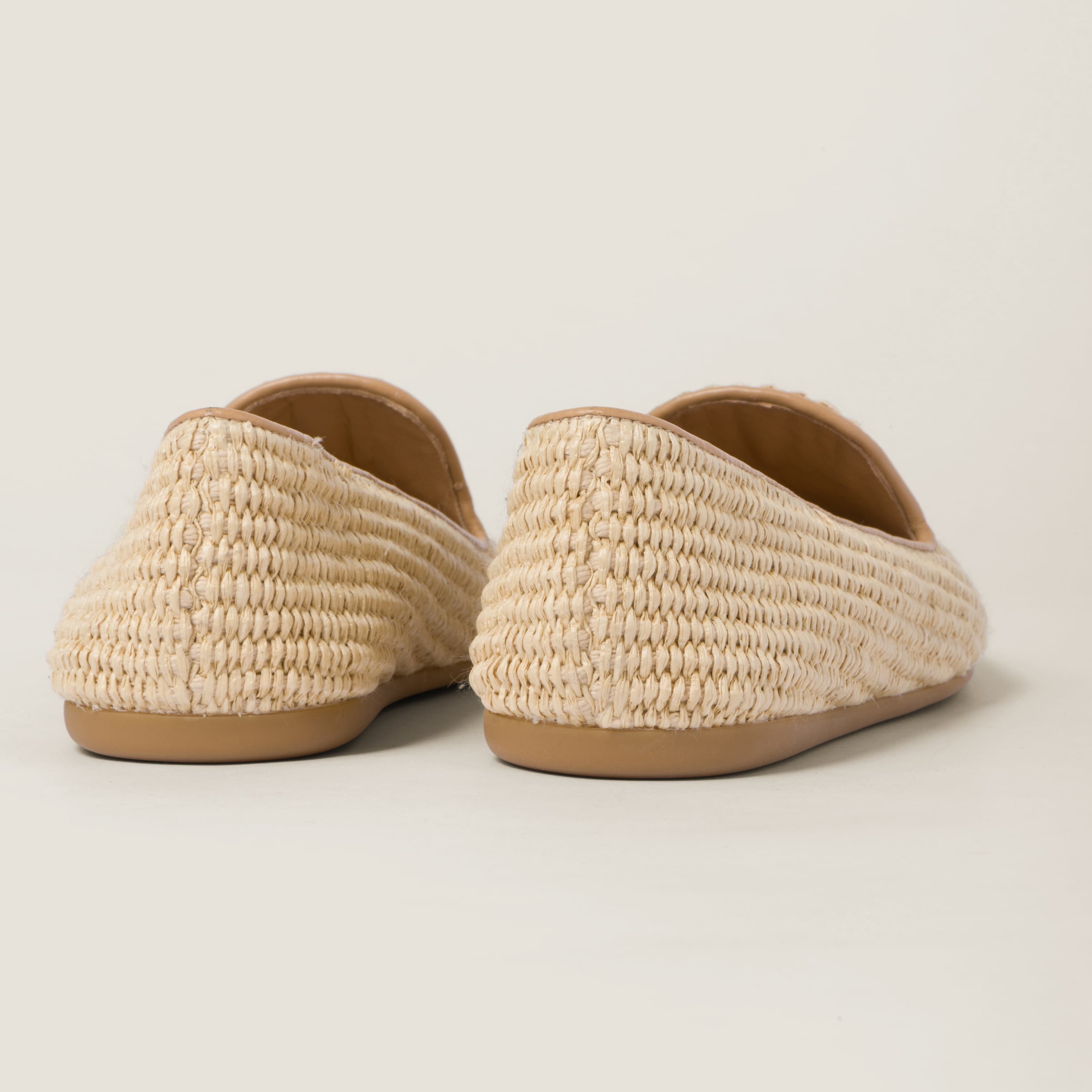 Raffia-effect woven fabric slippers - 3