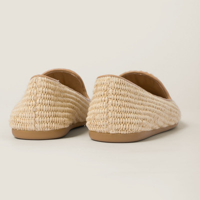 Miu Miu Raffia-effect woven fabric slippers outlook