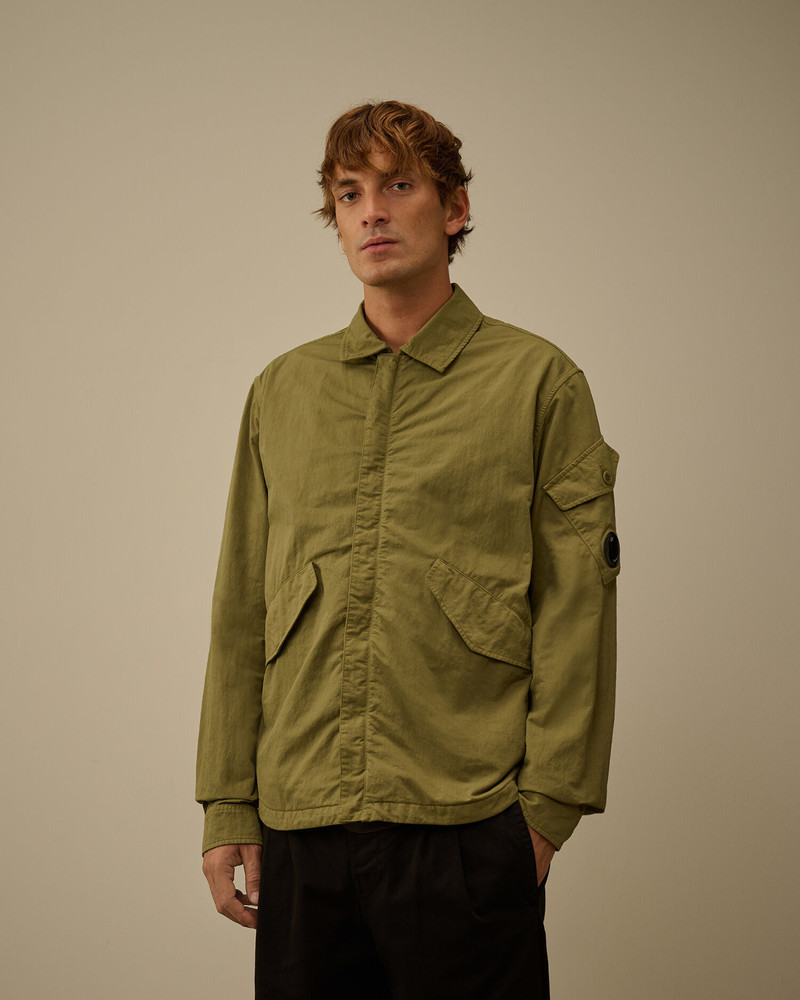 Diagonal Flatt Nylon Zipped Overshirt 3