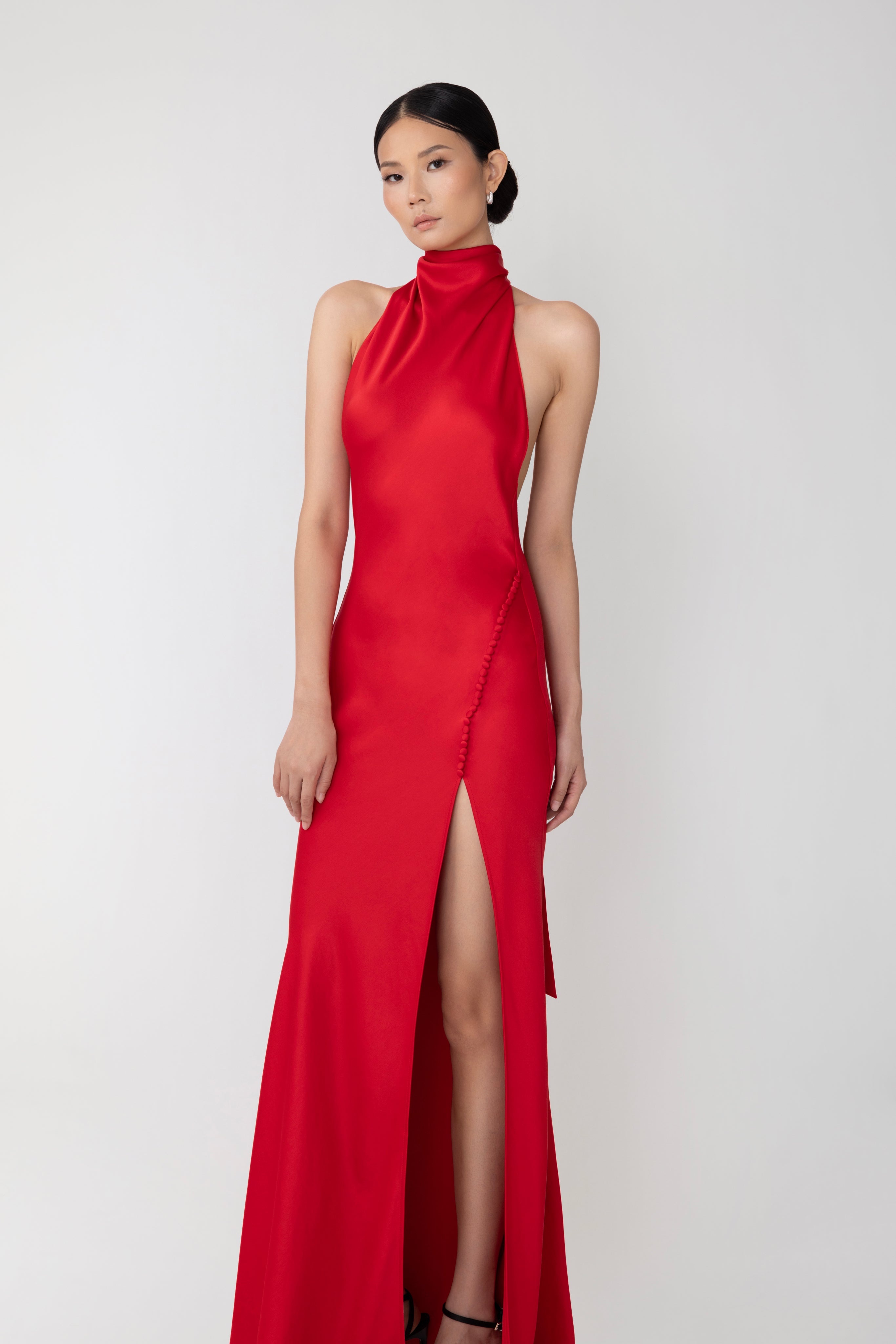 PENELOPE BACKLESS SATIN GOWN - 5