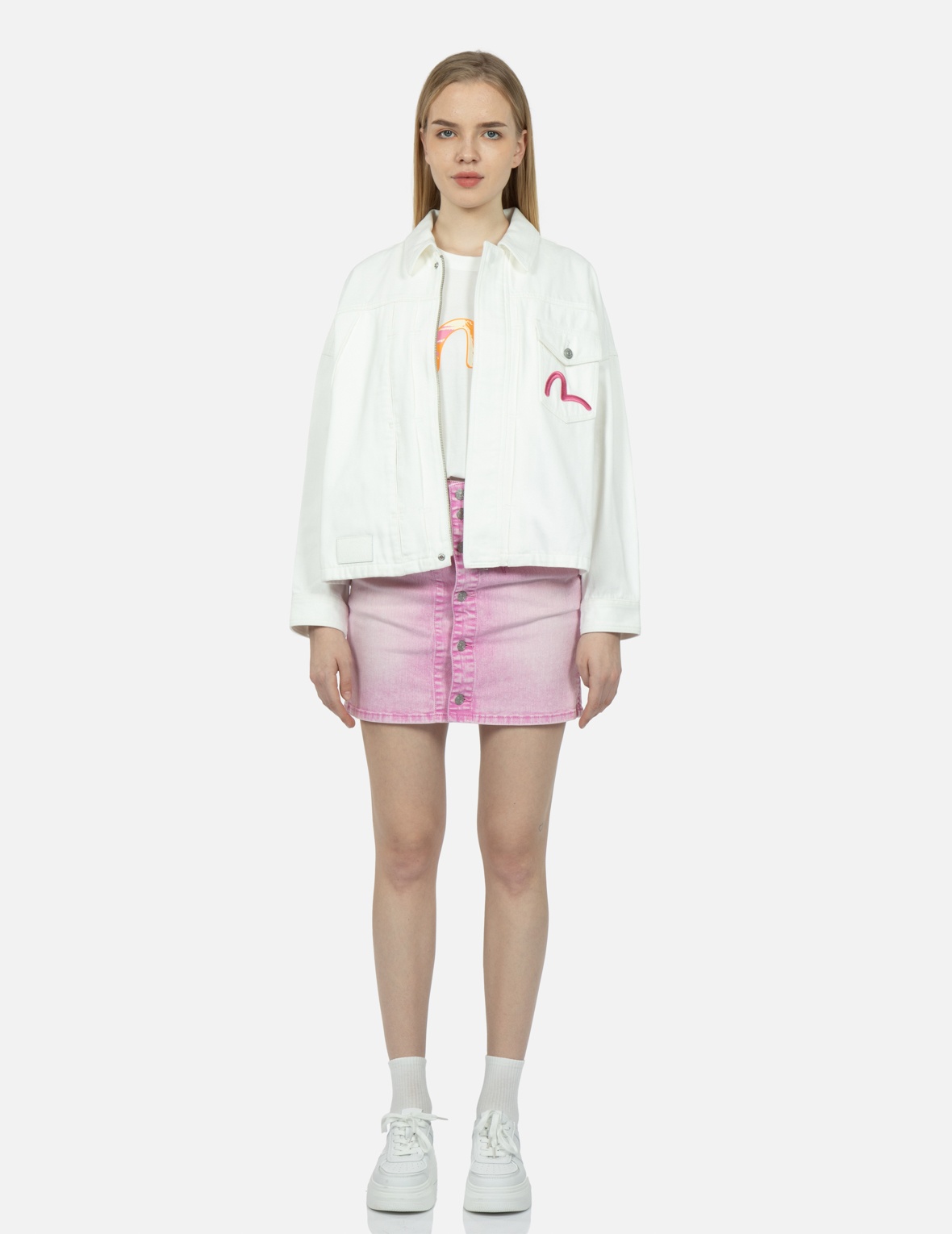 GRAFFITI DARUMA EMBROIDERY ZIP-UP SHIRT JACKET - 6