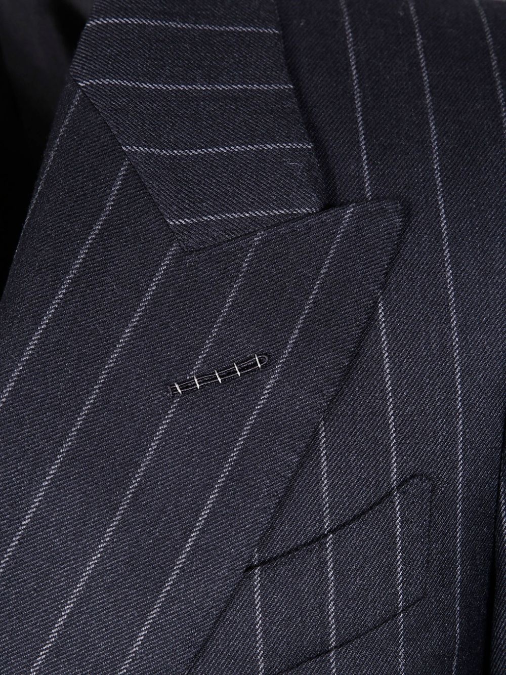 pinstripe-print wool suit - 3