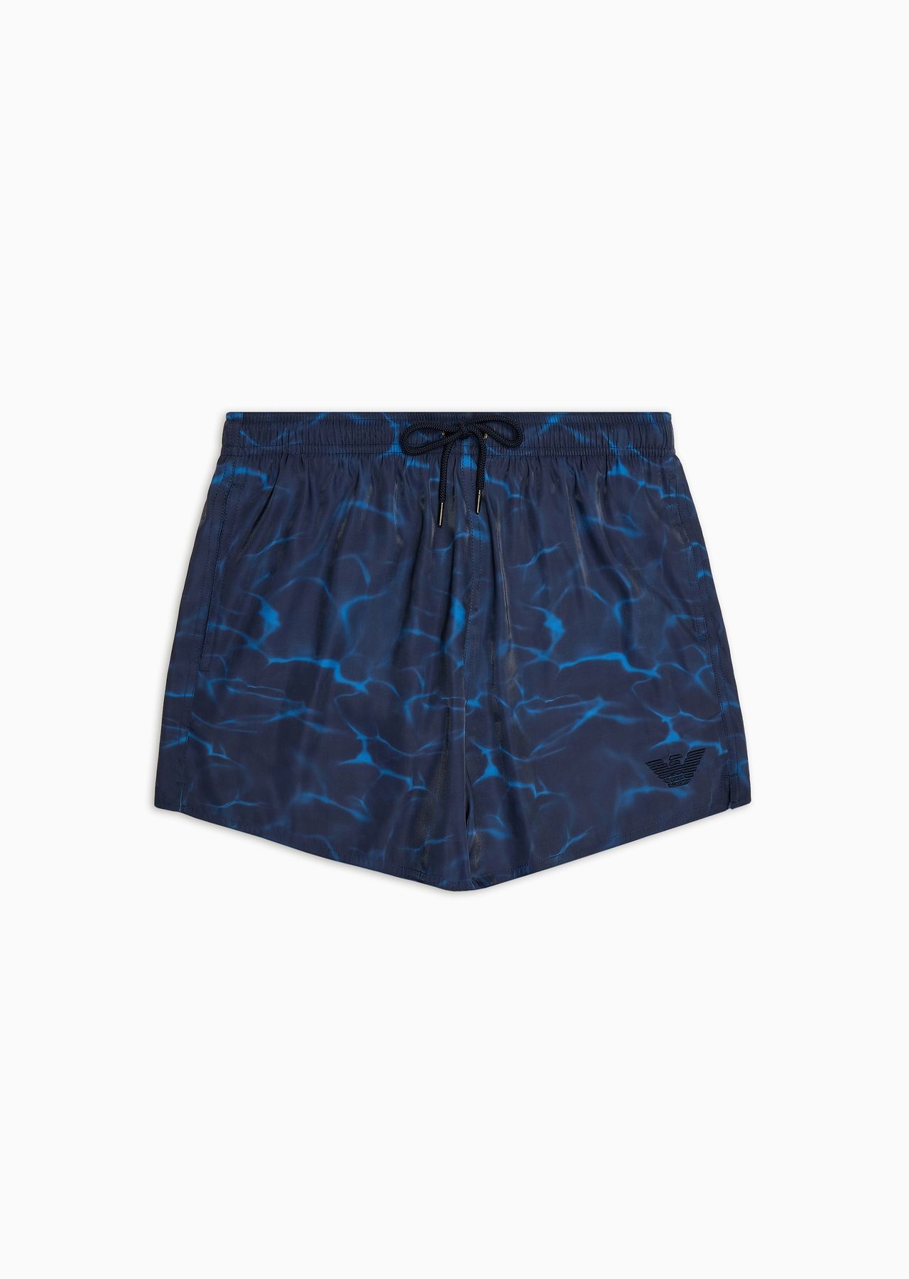 Printed iridescent fabric swim shorts - 1