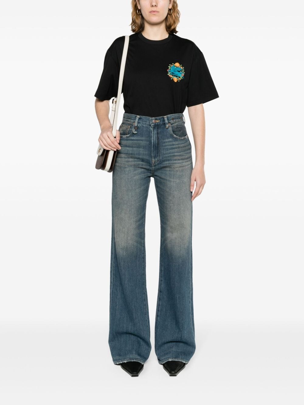 logo-embroidered cotton T-shirt - 2