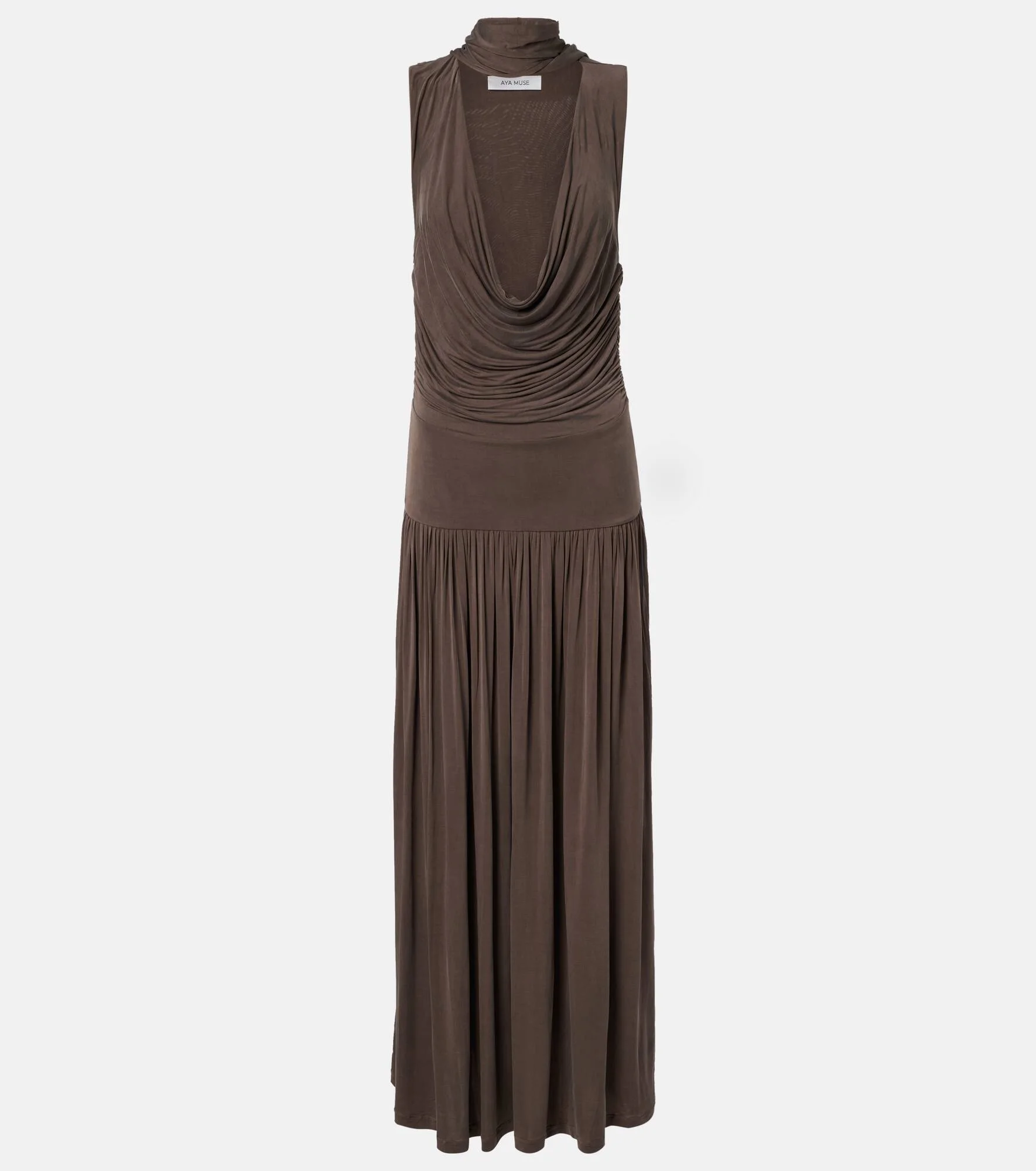 Alyve draped halterneck maxi dress - 1