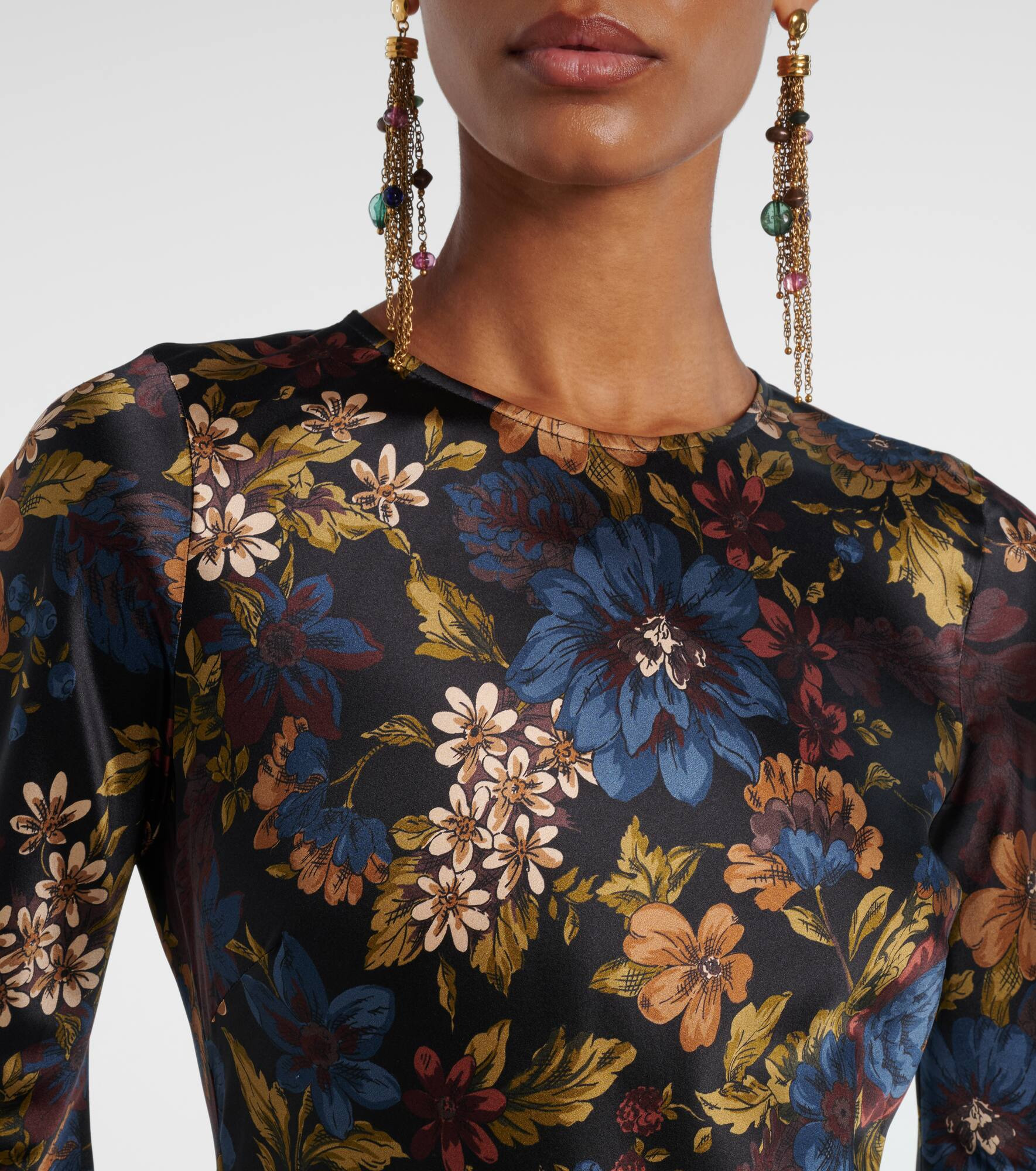 Gemma floral silk-blend maxi dress - 4