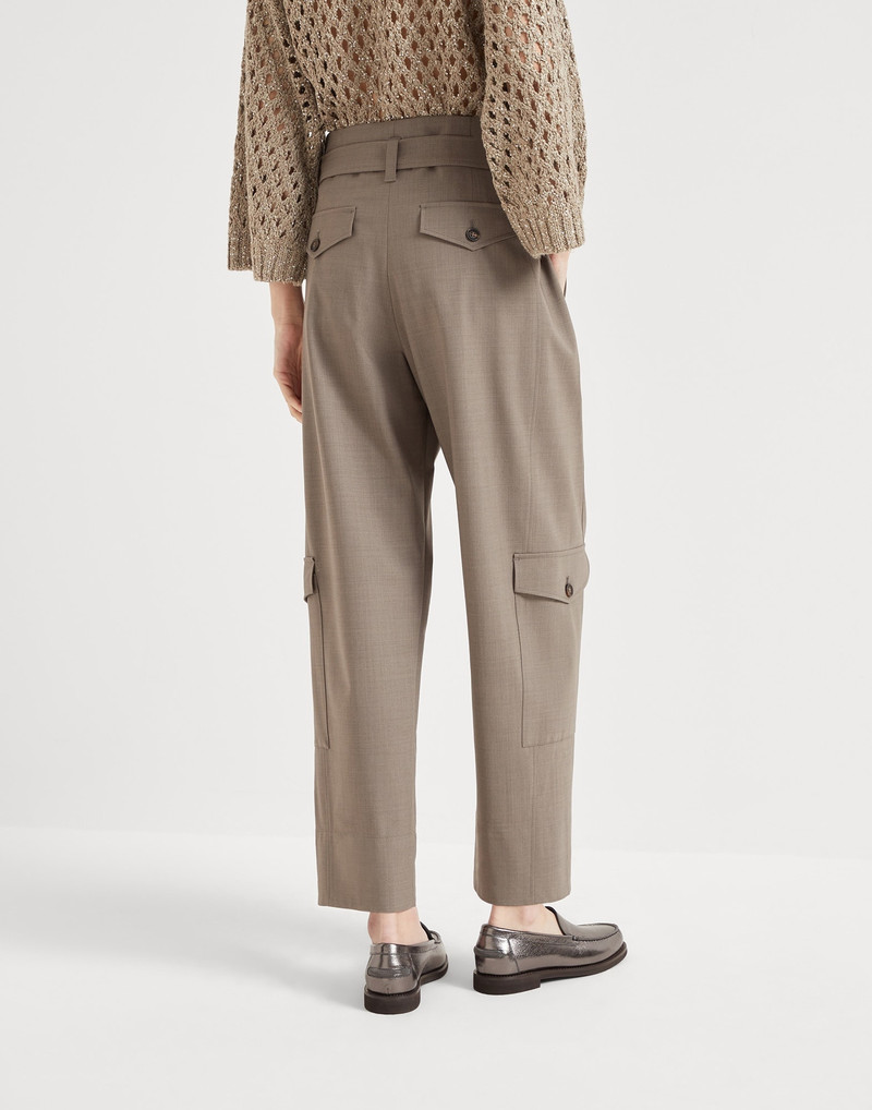 Brunello Cucinelli Tropical luxury wool utility trousers outlook