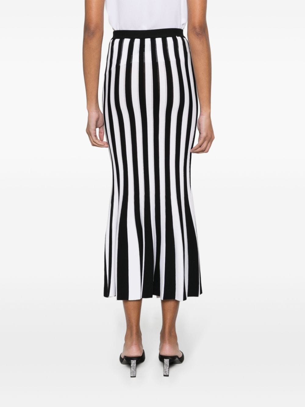 striped knitted midi skirt - 4