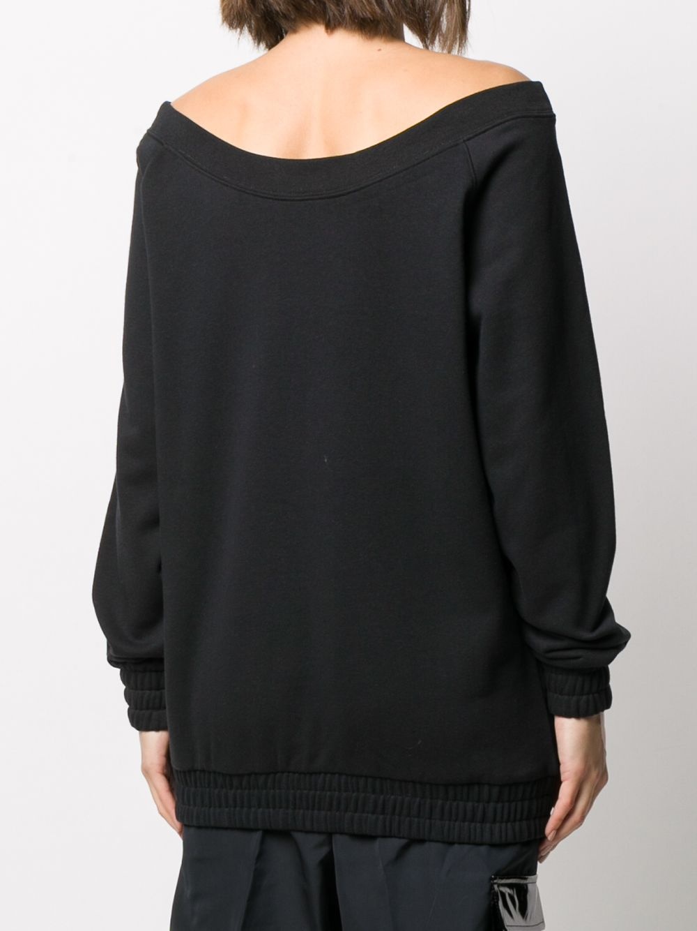 off-shoulder logo print sweatshirt - 4