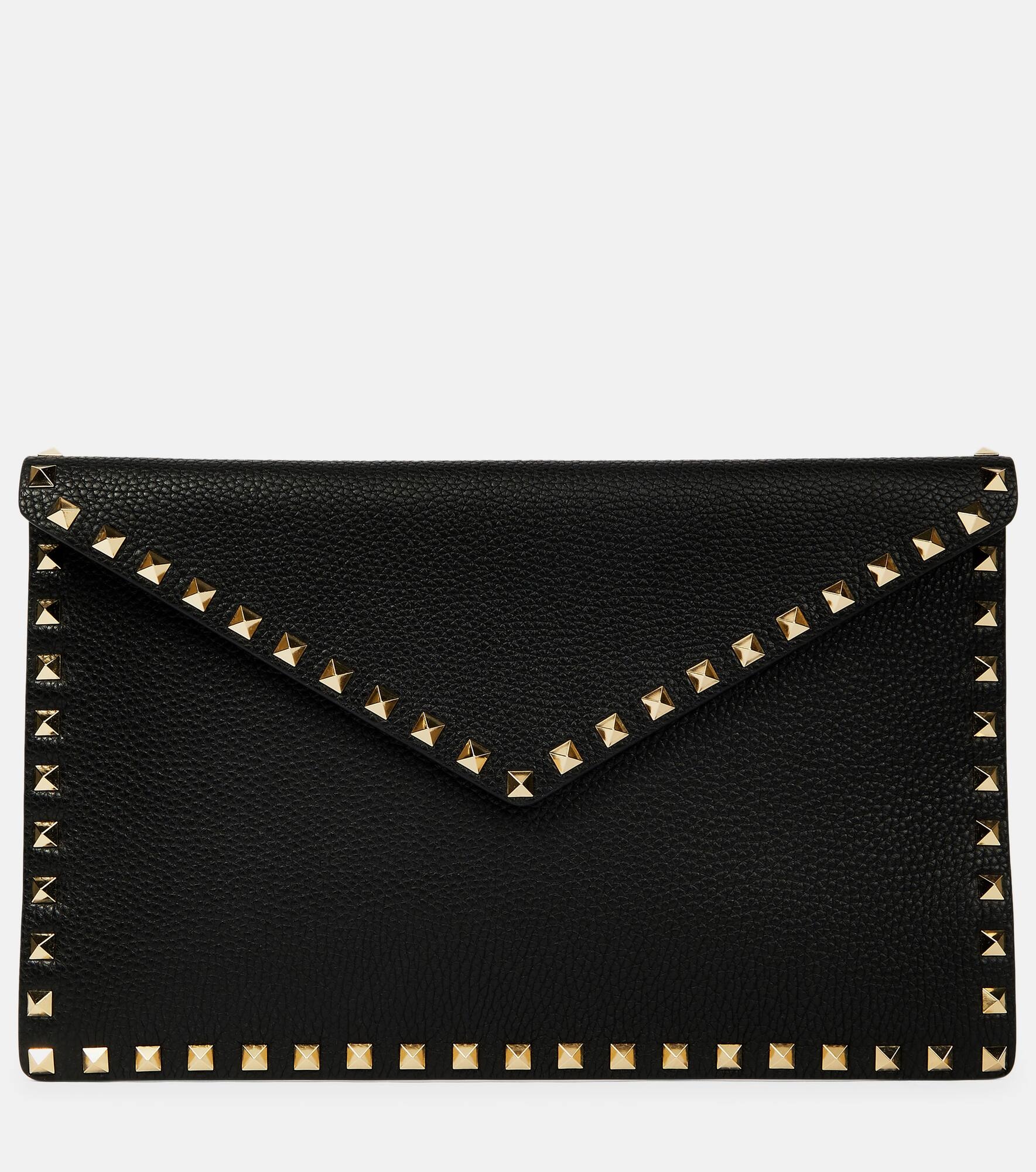 Rockstud leather clutch - 1