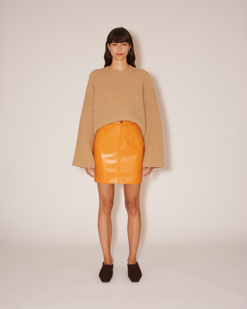 Nanushka VENNE - Vegan leather mini skirt - Orange outlook