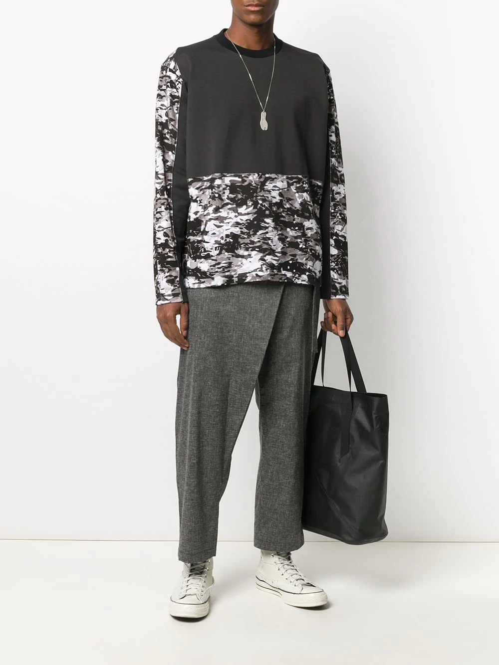 camouflage colour-block sweatshirt - 2