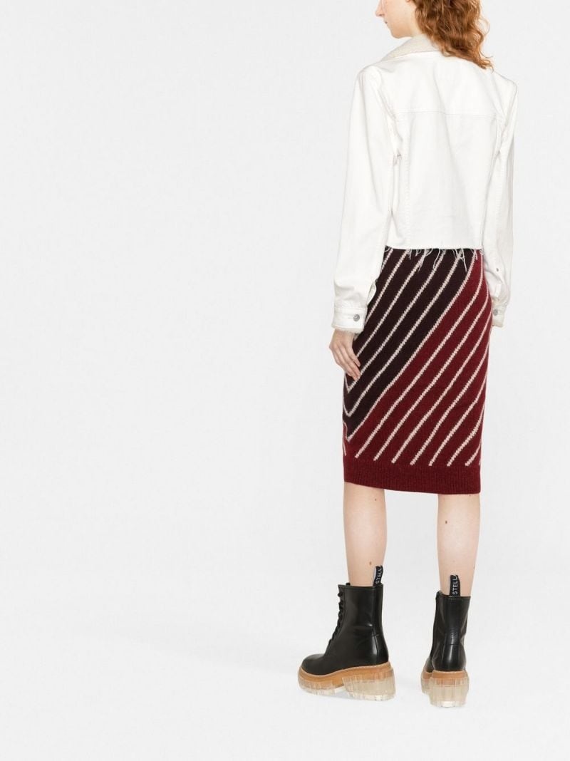 striped knitted midi skirt - 4