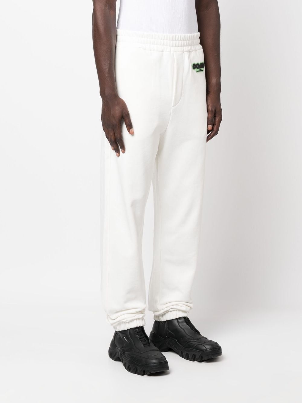 logo-patch jersey track pant - 3