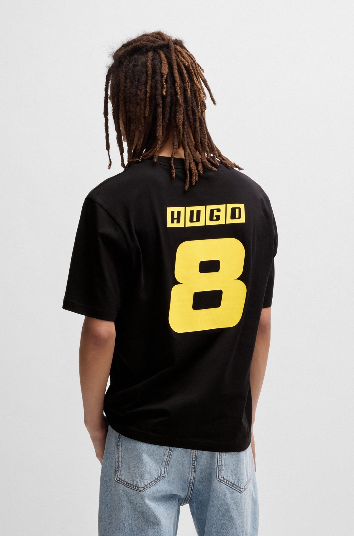 COTTON-JERSEY T-SHIRT WITH FOOTBALL-INSPIRED PRINTS - 5