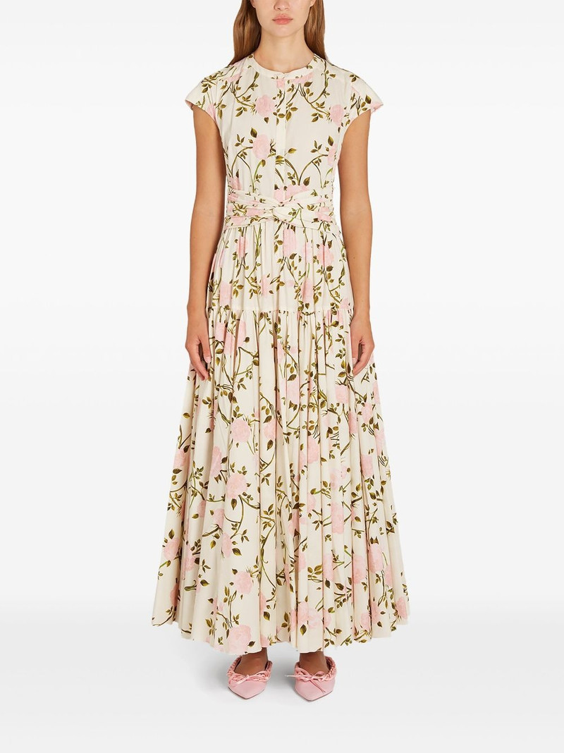 GIAMBATTISTA VALLI Rosier-print poplin dress outlook