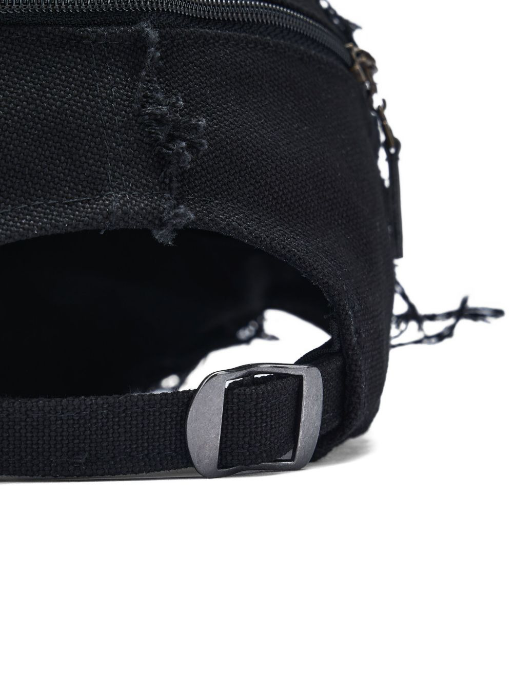 frayed-edges zip-detail baseball cap - 4