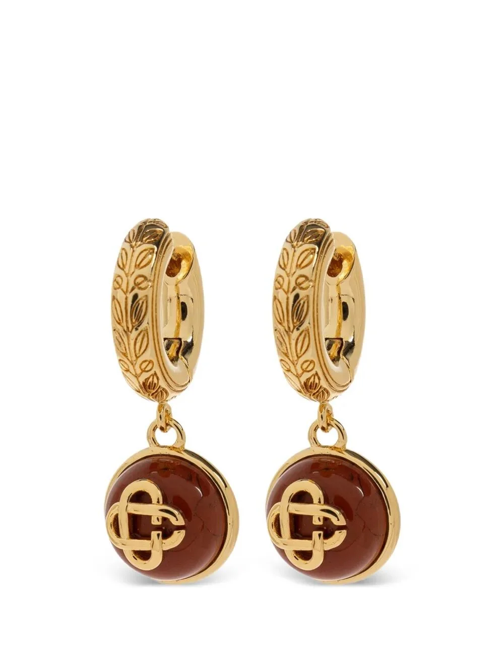 Earrings Gold 'Sphere' Ear Hoops - 1