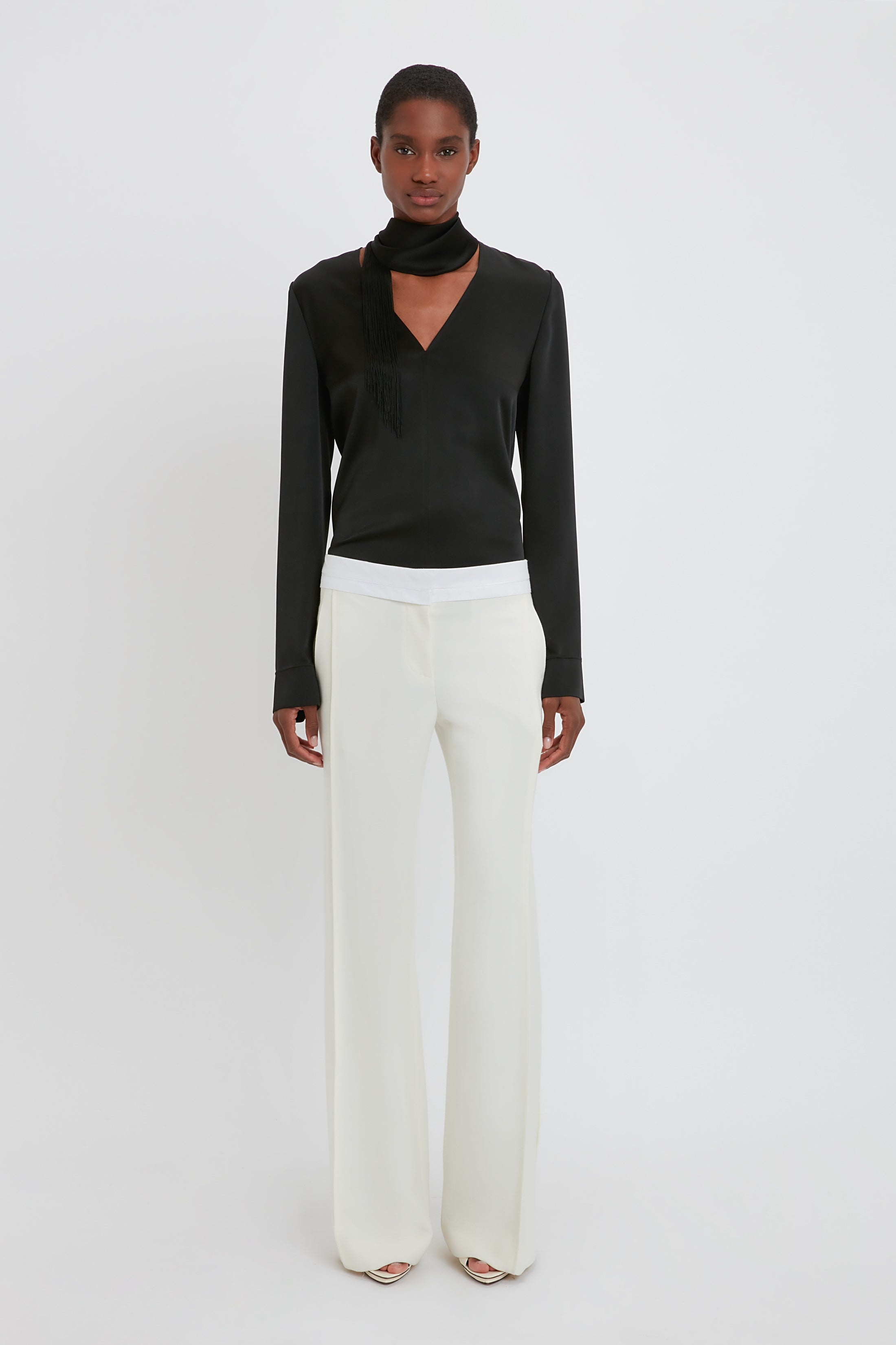 Side Panel Trouser In Off White - 2